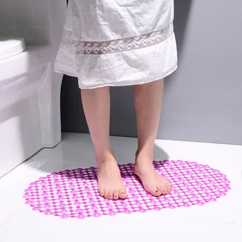 Прямоугольные противоскользящие коврики для ванной, безопасный душ, ПВХ Коврик для ванной, Сливное пластиковое отверстие, коврик для массажа ног для душа, принадлежности для ванной комнаты