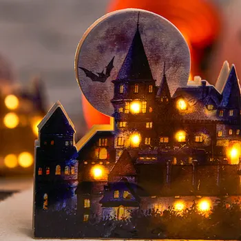 Волшебная атмосфера Со Светящимся замком Вечерние принадлежности Светящиеся замки подходят для различных оттенков черного