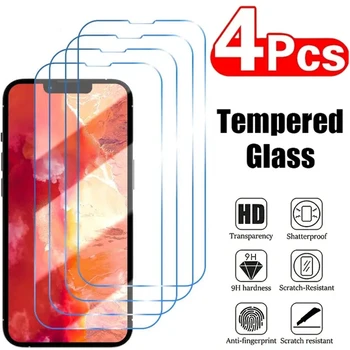 4ШТ Закаленное Стекло для iPhone 15 14 13 12 11 Pro Max Mini PLUS Ultra Протектор Экрана для iPhone 15Pro X XR XsMAX 15Ultra Glass