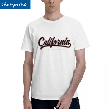 Футболки Los Angeles California Для мужчин и женщин, футболки из 100% хлопка, футболки в стиле ретро с круглым воротом, одежда с коротким рукавом, большие размеры