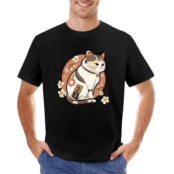 Невероятно милый: Набор наклеек с японским котом, забавная футболка, летние топы, мужские футболки с графическим рисунком