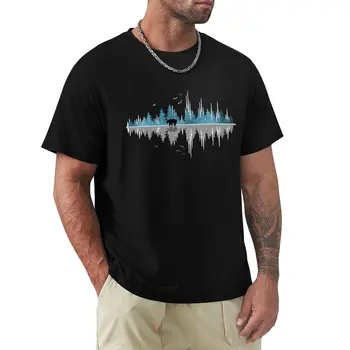 Звуки природы - Музыкальные футболки Sound Wave для мужчин, белые футболки для мальчиков, футболка с коротким рукавом и рисунком, футболка для мужчин