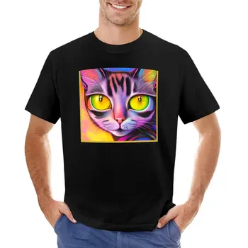 ХУДОЖЕСТВЕННАЯ футболка CAT С коротким рукавом, футболки на заказ, создайте свою собственную футболку Оверсайз, мужские футболки с длинным рукавом
