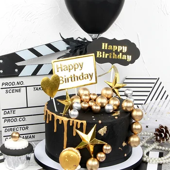 10шт Золотой Серебряный шар-Топпер для торта Прекрасная Чашка для украшения торта на День рождения, Детский Душ, детский День рождения, Подставка для свадебного торта