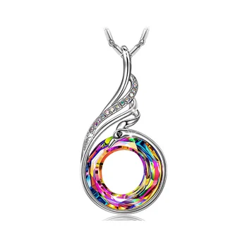 Ожерелье с подвеской CAOSHI Chic Bird, женские модные Аксессуары-подвески серебряного цвета с разноцветными акриловыми камнями, эффектные ювелирные изделия