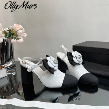 Босоножки Ollymurs из натуральной кожи на очень высоком каблуке с цветочным жемчугом Летние туфли-лодочки Дизайнерская обувь Zapatillas Mujer