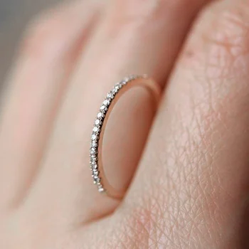 Симпатичные Свадебные кольца для помолвки для женщин с микро-прокладкой из хрусталя, Цветное изящное кольцо, модные украшения, все размеры