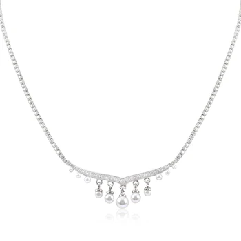 Ожерелье NEKOL для женщин, роскошные дизайнерские ювелирные аксессуары для леди, Оптовая продажа модных ювелирных изделий, Жемчужное ожерелье для женщин