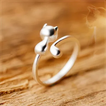 Милые креативные кольца с кошками предотвращают аллергию для женщин, модные украшения для вечеринок, регулируемый подарок jz724