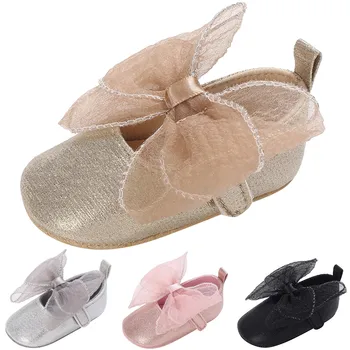 Обувь Принцессы с бантом для маленьких девочек, Обувь для малышей, повседневная обувь для новорожденных, обувь для первых прогулок на плоской подошве, обувь для свадебной вечеринки, танцевальная обувь