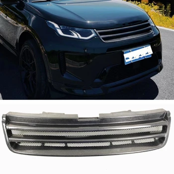 Гоночная решетка радиатора для Land Rover Discovery Sport 2020-2022 Из настоящего углеродного волокна, сетка для верхнего бампера автомобиля, сетка для капота
