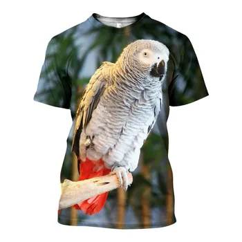 Горячая распродажа, футболка с 3D-принтом в виде попугая, мужская и женская Летняя модная крутая уличная повседневная футболка в стиле харадзюку с короткими рукавами
