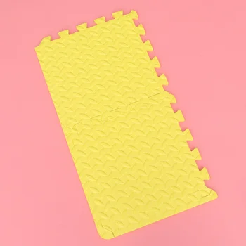 6шт утолщенных плиток из ЭВА с зернистым покрытием, блокирующие плитки, лоскутный коврик для пола, защитная подушка, коврик для сращивания (желтый)