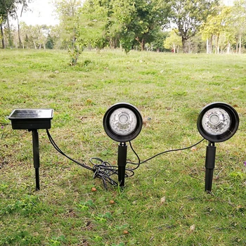 Светодиодный солнечный ландшафтный прожектор Водонепроницаемая наружная лампа с автоматическим заземлением Простая установка Прочный для домашнего сада
