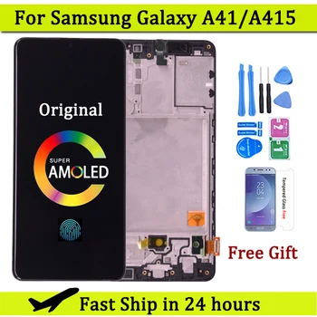 Оригинальный ЖК-дисплей Для Samsung Galaxy A41 A415 Дисплей С Сенсорным Экраном Дигитайзер В Сборе Запасная Часть Для SM-A415F SM-A415F/DS LCD