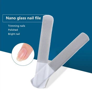 Профессиональная прозрачная пилочка для ногтей из нано стекла, Шлифовка, Полировка, Стекло, Очищаемый Блестящий Шлифовальный буфер, Инструмент для маникюра, нейл-арта