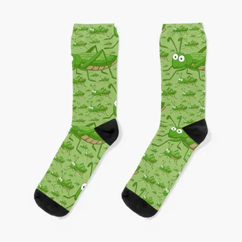 Мультяшный рисунок Зеленые кузнечики смотрят на вас Носки мужские носки для гольфа забавные носки для мужчин