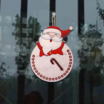 Рождественский декор с обратным отсчетом Санта-Клауса, многоразовый деревянный календарь обратного отсчета, дни до Рождества