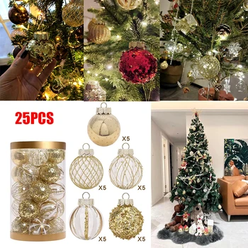 Рождественский шар 25шт 6 см, домашний декор, Рождественская елка, подвесные украшения, украшение для дома, Свадебная вечеринка, Новогоднее украшение