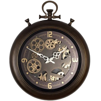 Карманные часы с металлической шестеренкой, настенные часы, современный дизайн, большой размер, Винтажные Металлические Креативные 50 см Бесшумные часы, Настенный Домашний декор, Гостиная