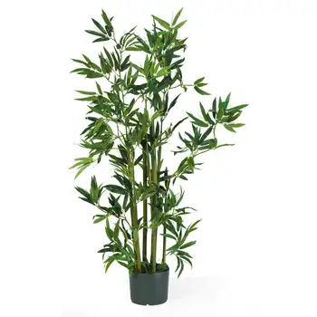 Искусственное растение из бамбука и полиэстера, зеленый