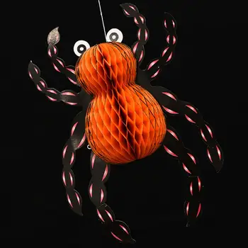 Праздничное оформление, жуткие 3D украшения в виде сот-пауков для вечеринок на Хэллоуин, Праздничные Подвесные Бумажные подвески, Принадлежности Портативные