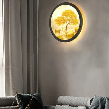 Фоновое настенное бра лампа для рисования домашнего декора Круглый светодиодный настенный светильник прикроватная лампа для спальни светильник для столовой гостиной