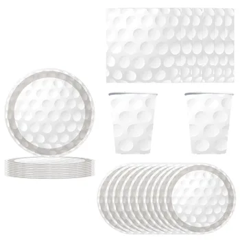 Десертная тарелка для гольфа из 50 штук Одноразовая Бумажная тарелка Набор одноразовой посуды для гольфа Подходит для тематического оформления вечеринки
