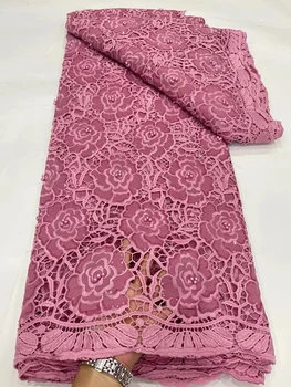 LDPN254 Высококачественная африканская сетчатая кружевная ткань с блестками и бисером, красивыми цветами, вышитыми шнуром, кружевная ткань для вечернего платья