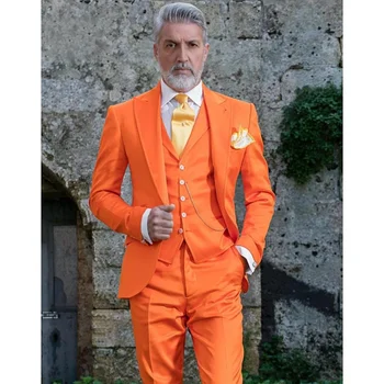 Новый дизайн, приталенный костюм из 3 предметов для мужчин, сшитый на заказ, смокинг для жениха, костюмы для свадебной вечеринки, Костюм Homme Mariage