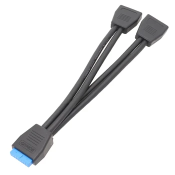 1 шт. материнская плата USB 19/20PIN заголовок от 1 до 2 удлинительный кабель-разветвитель, прямая поставка 20 см