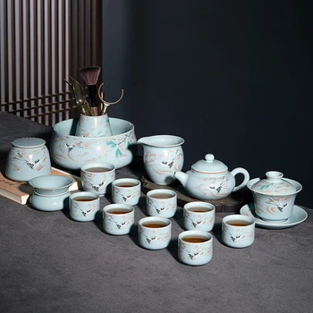 Портативный Фарфоровый Китайский Чайный Сервиз Для заварки Роскошная Чашка, Ситечко для Чайного Сервиза, Аксессуары Для церемоний, Посуда для напитков Theiere AB50TS