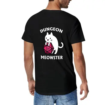 Новый Dungeon Meowster - DnD Dungeon Master Cat с футболкой D20, Эстетическая одежда, футболка, черные футболки для мужчин