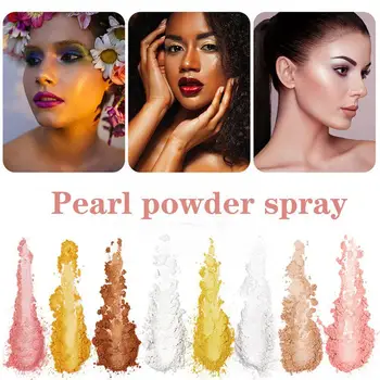 10 Цветов Глянцевая Осветляющая блестящая пудра-спрей Highlight Powder Highlighter Powder Spray Shimmer Body Face T4N8