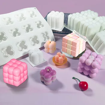 Силиконовая форма для Свечей Magic Cube, Креативная Форма для муссового торта, Ароматерапевтическая Свеча, Форма для мыла своими руками