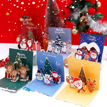 Новая рождественская открытка 3D поздравительная открытка Рождественское благословение маленькая открытка рукописная благодарственная открытка Рождественские Новогодние открытки