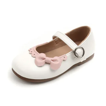 CUZULLAA/ Весенняя Повседневная обувь принцессы для маленьких девочек, Элегантная обувь на плоской подошве с мягкой подошвой и бантиком, Размер 21-35