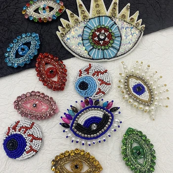 3D Уникальная вышивка ручной работы с бриллиантами и жемчугом, модные нашивки для глазных яблок, аксессуары для шитья своими руками, панк-украшения
