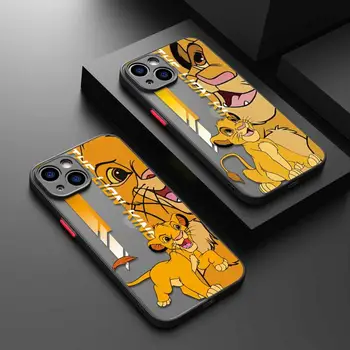 Чехол для телефона iPhone 15 14 13 12 11 Pro Max 6 6S 7 8 Plus XS XR X 12 Mini в твердом матовом корпусе Disney Lion King
