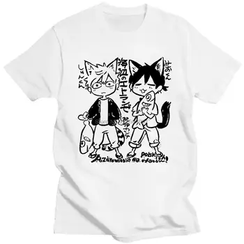 Простая летняя Дикая Свободная футболка из 100% хлопка с японскими комиксами Umibe No Etranger Hashimoto Shun и Chihana Mio