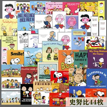 Снупи Чарли Браун, мультфильм Вудсток, милые водонепроницаемые декоративные наклейки большого размера, аниме-игрушки для девочки, подарок на день рождения