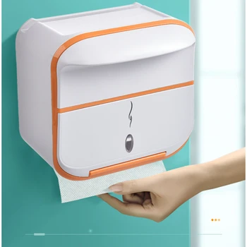 Многофункциональная коробка для бумажных полотенец, Двойной Водонепроницаемый ящик для хранения, Креативный настенный рулон бумаги для ванной комнаты без отверстий