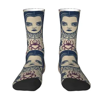 Мужские носки в стиле ретро из телешоу Wednesday Addams, унисекс, милые носки-платья с 3D-принтом
