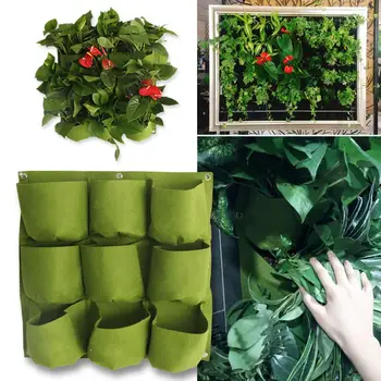 Вертикальные сумки для выращивания, настенные подвесные цветочные горшки, Нетканый материал большой емкости для цветочных горшков, Садовые принадлежности