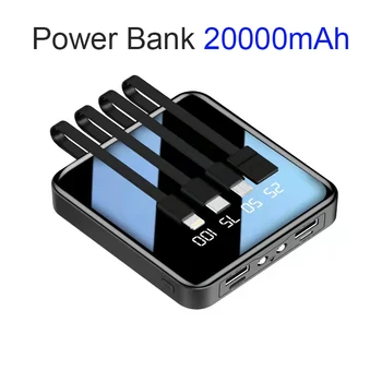 Power Bank 20000 мАч Портативное мини-зарядное устройство для телефона Внешний аккумулятор для зарядки телефона