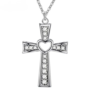 Подвеска в виде креста из серебра 925 Пробы, Женское ожерелье, Женская Мода, Ювелирные изделия, Подарок