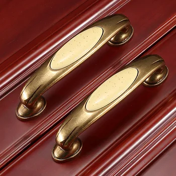 Китайская керамическая ручка дверцы шкафа Европейская ручка дверцы ящика шкафа Ручка дверцы обувного шкафа Антикварная Мебельная фурнитура