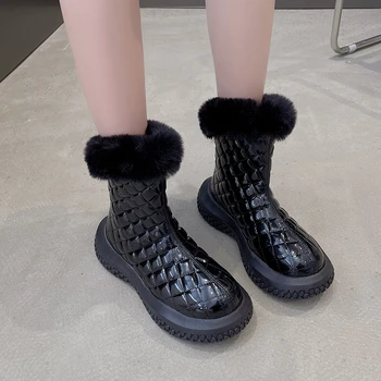 Женские зимние ботинки Высококачественная женская зимняя обувь из теплого плюша, водонепроницаемые ботильоны, обувь на платформе для женщин, зимние ботинки