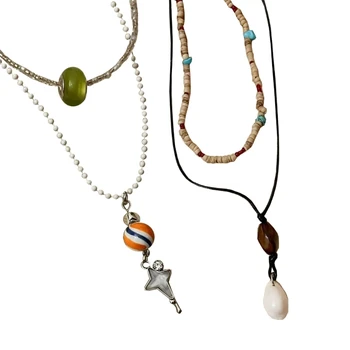 Ожерелье с подвеской, цепочка на ключицу, Двухслойное ожерелье из бисера, ювелирные изделия