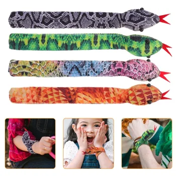 4 шт тканевых пасхальных браслета в виде змейки, забавные животные, плюшевый браслет-игрушка, выглядят как настоящие кольца-змеи для девочек